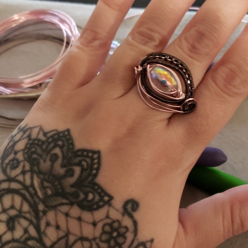 Wire Wrap Eye Ring - Picture 4 of 4